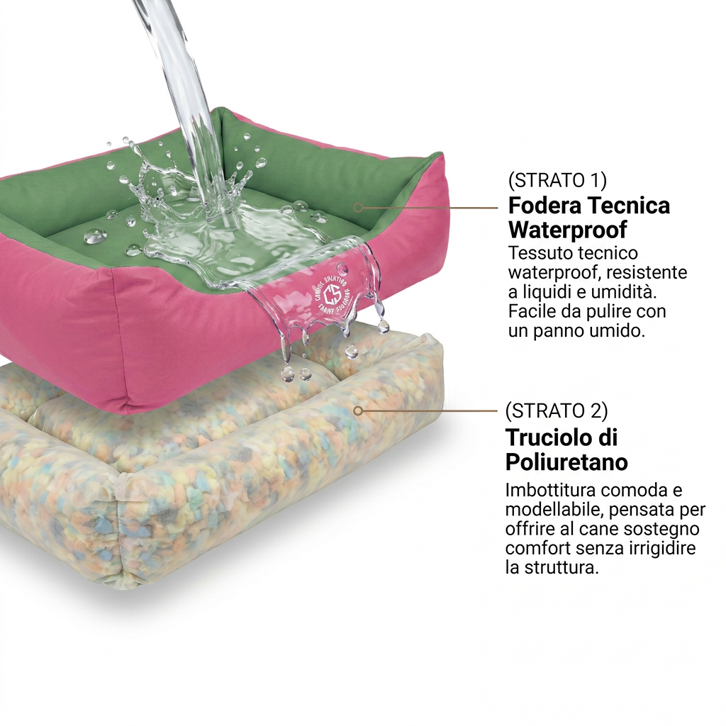 Cuccia Waterproof Fodera Tecnica Verde Nero